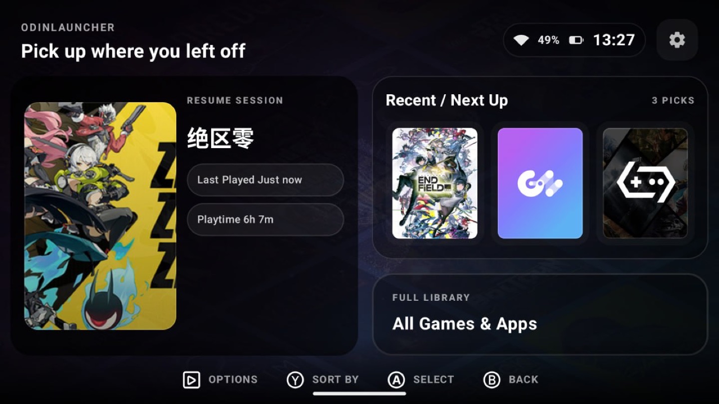 OdinLauncher — game-first Android handheld launcher